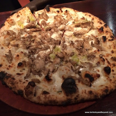 white yeti mushroom pizza at Pizzeria Picco in Larkspur, California