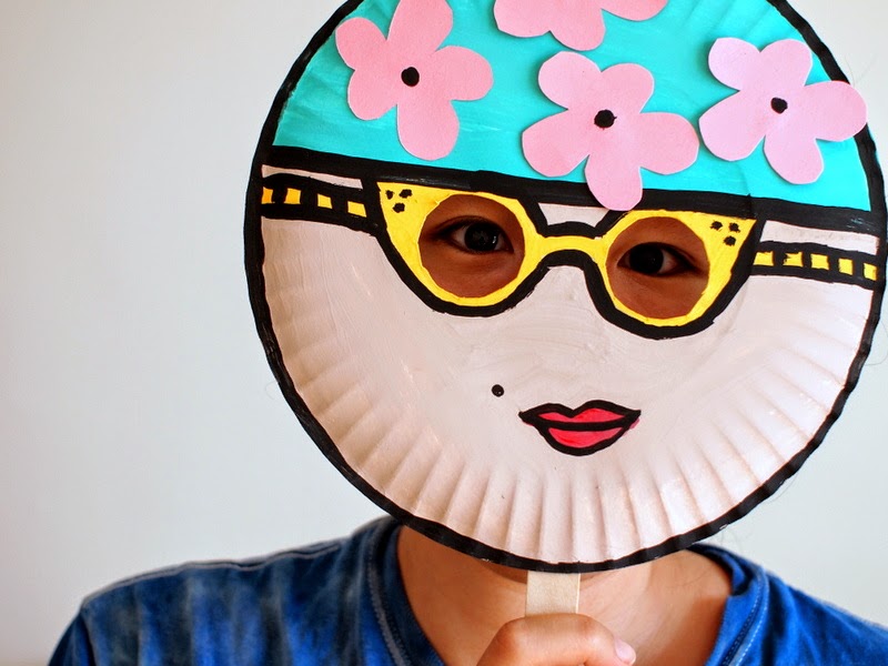 Paper Plate Mask Kids' Craft- Vintage Swimmer!
