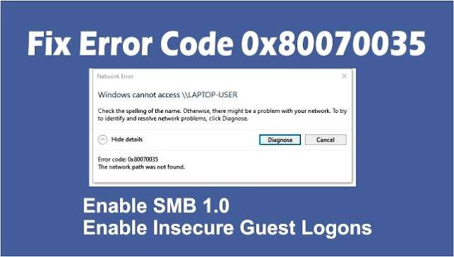 Mengatasi Error Code 0x80070035 Windows 10
