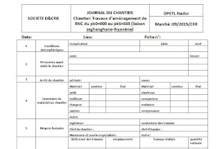 Rapport journalier de chantier en word
