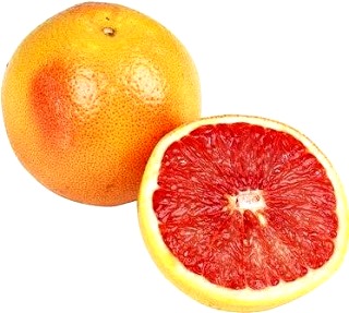 Toronja Foto de la toronja entera y a la mitad - Fruta cítrica