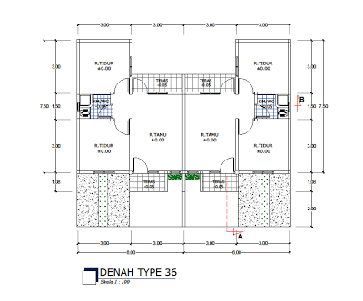 kopel 36 desain type rumah Desain Rumah: Rumah Kopel R03, 36 Gambar Rp.144000 Studio Type Desain