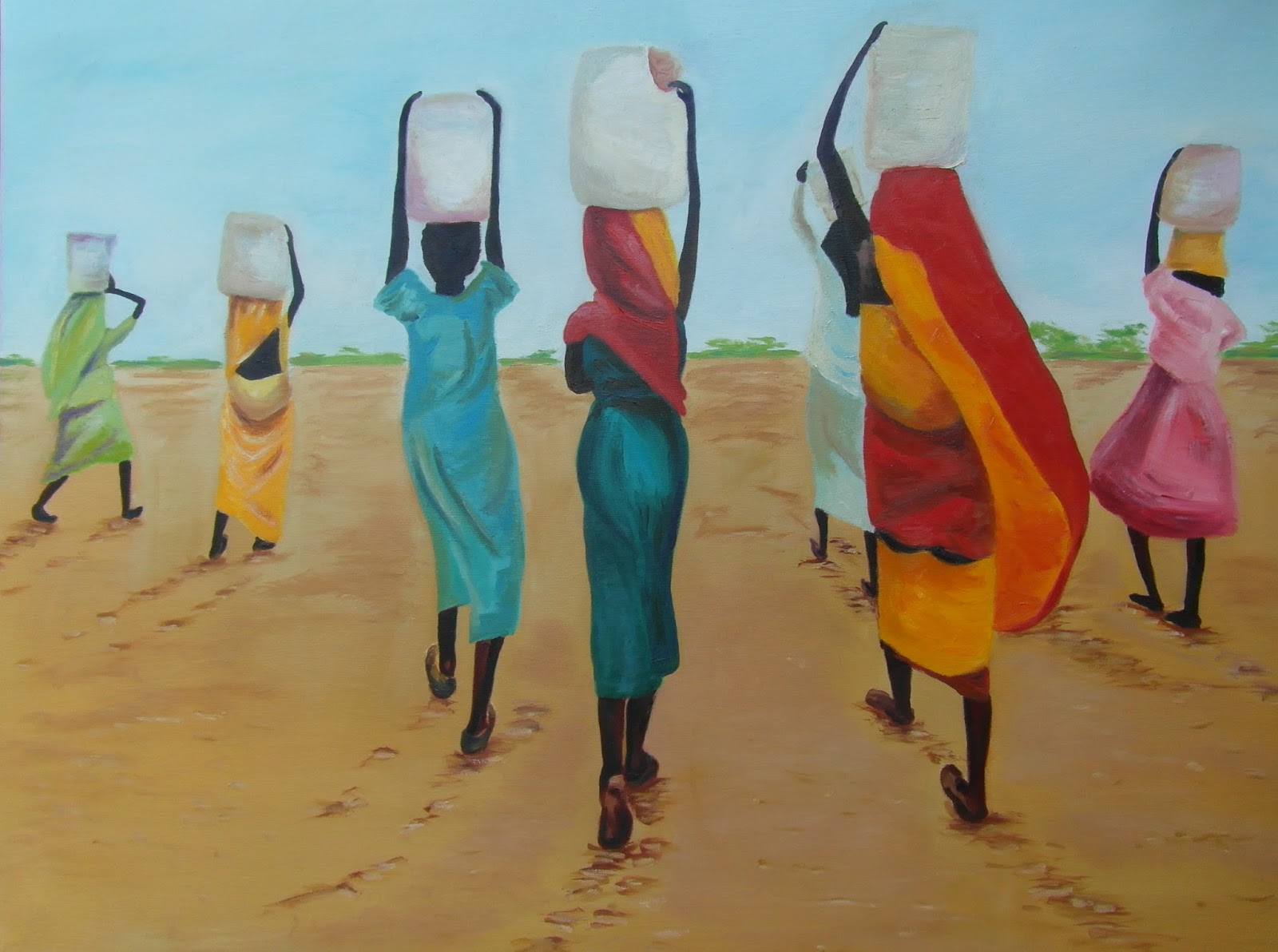Hedendaags Toke Hoek: Schilderijen - onderwerp Afrika / Paintings - theme Africa WB-15