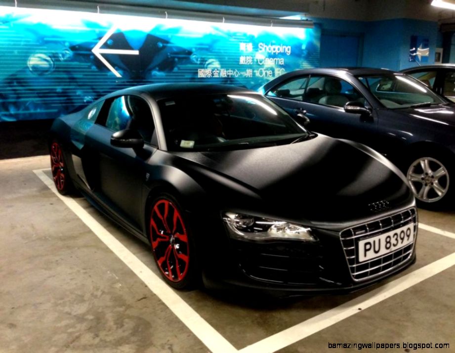 IMAGE  audi r8 red black rims