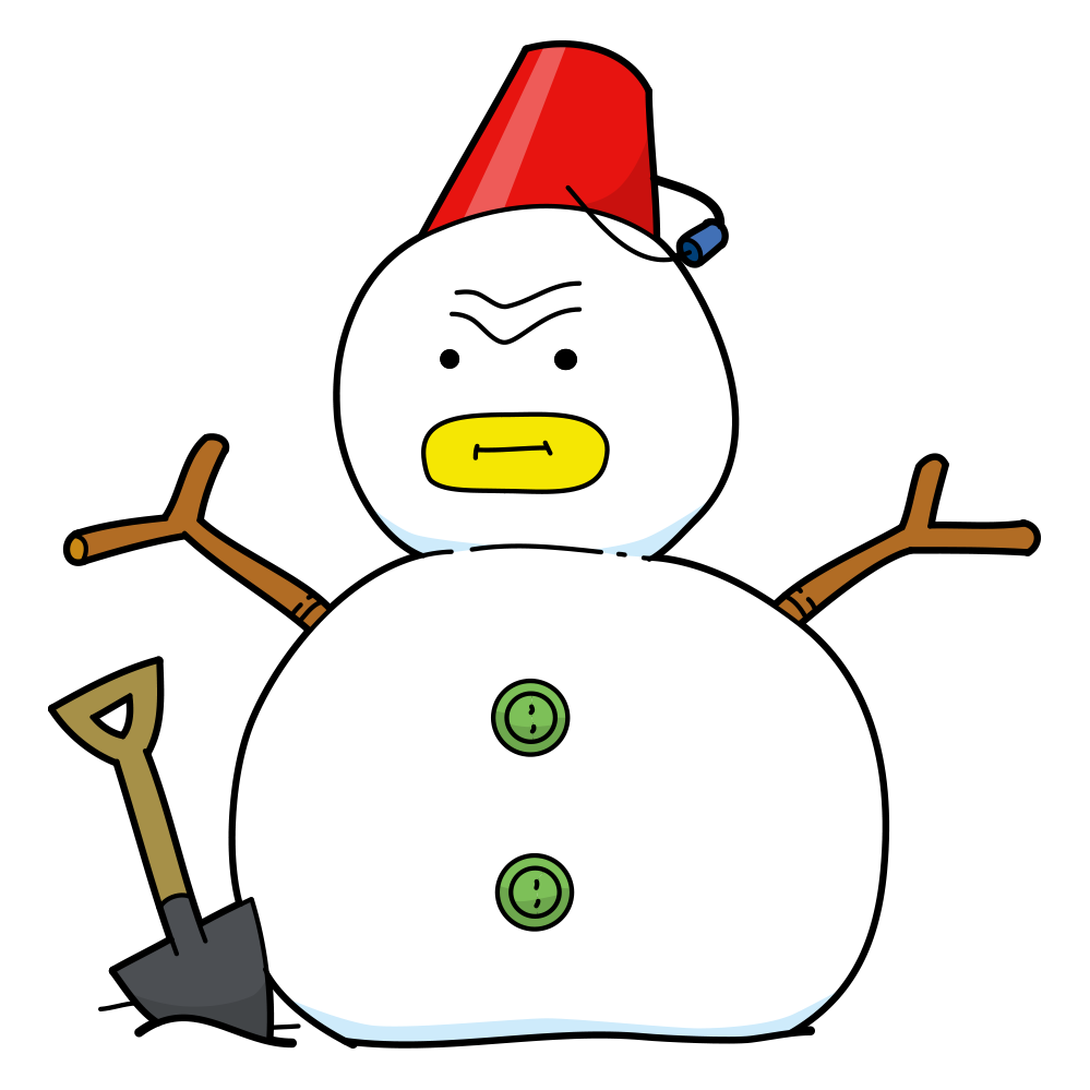 変顔雪だるま