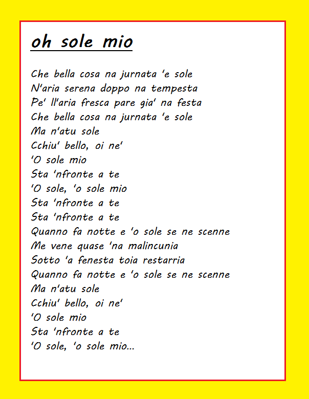 las variedades de marina oh sole mio