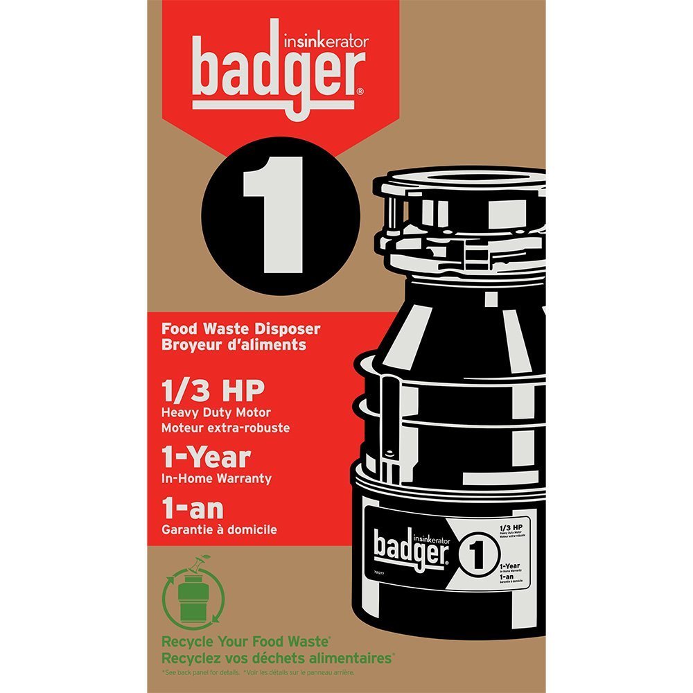 InSinkErator Badger 1, 1/3 HP Household Food Waste Disposer Reviews