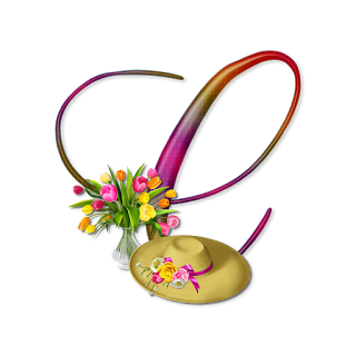 Abecedario de Colores con Tulipanes. Alphabet in Pastel Colors with Tulips.