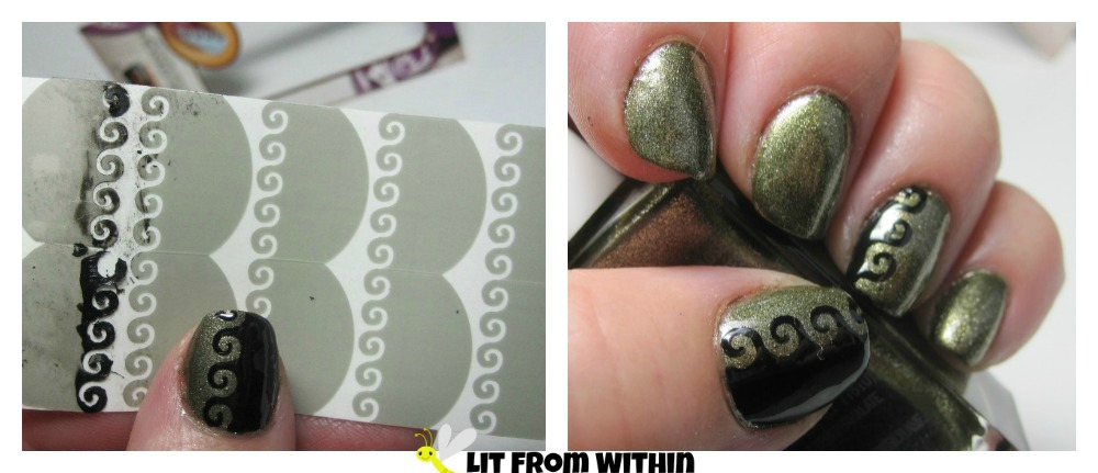 Smart Nails spiral stencil nail art