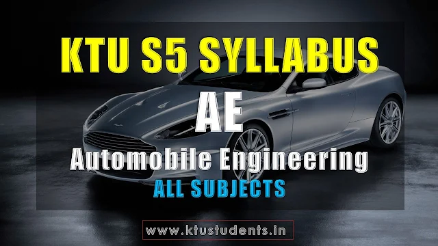 KTU S5 BTECH Automobile Engineering SYLLABUS