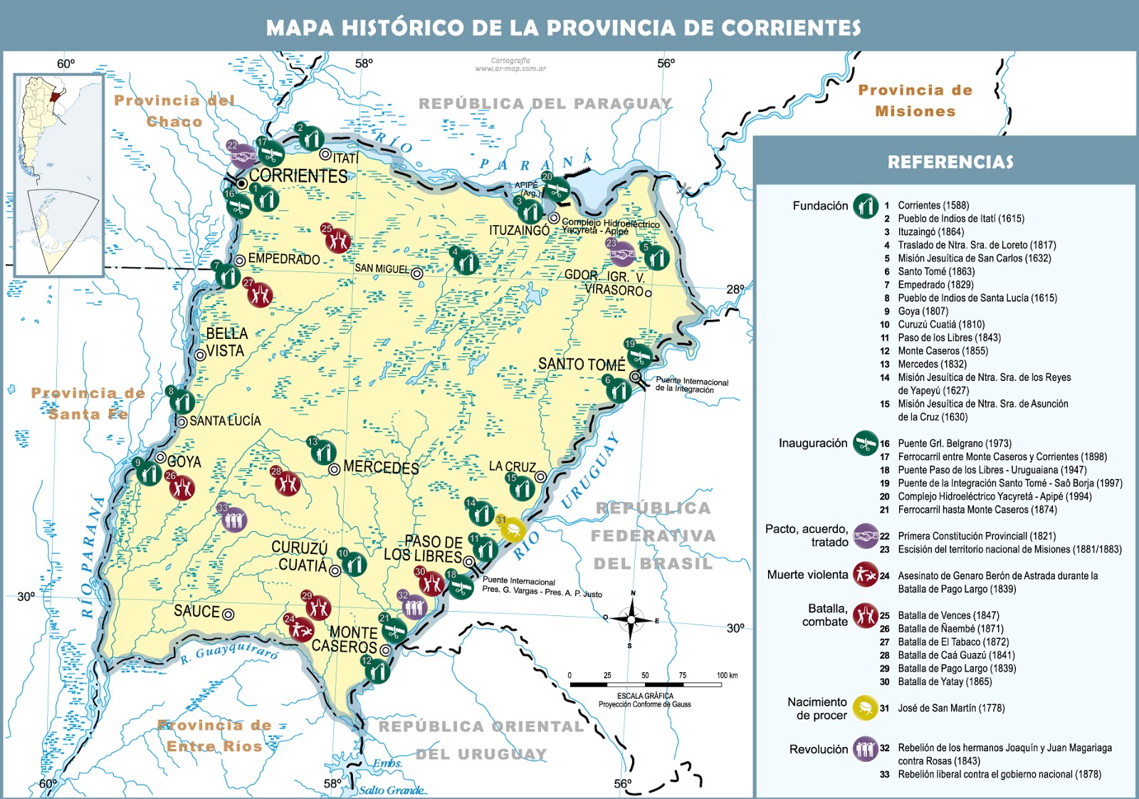 Mapa Histórico Provincia Corrientes Region Litoral Portal Del