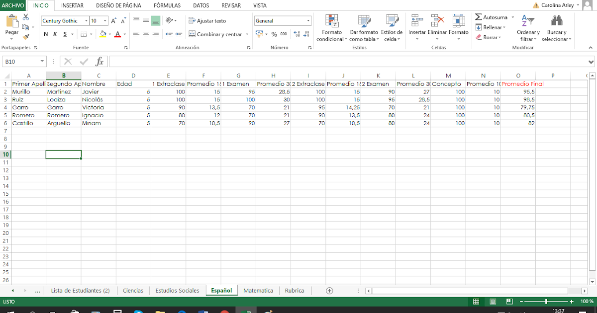 Aplicaciones Informáticas en Contextos Educativos Hoja de cálculo Excel Aplicaciones Informáticas en Contextos Educativos Hoja de cálculo Excel
