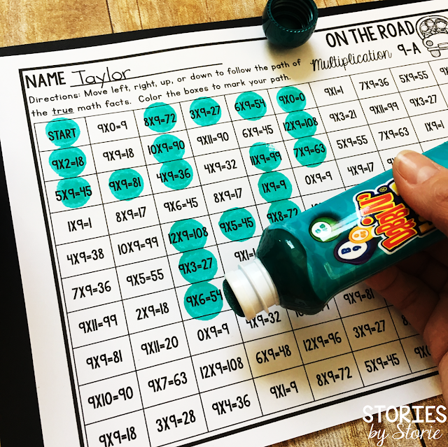 If you have access to daubers, this is a great option for students who take FOREVER to color. Students can simply mark each fact and still see the maze when finished.