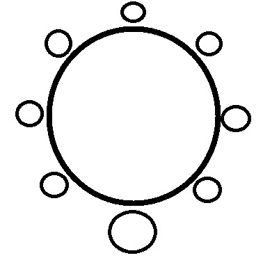 Круг из 8 точек. Круг с восьмью стрелками. Как нарисовать большой круг на ватмане. Рисунок восьмикругами.