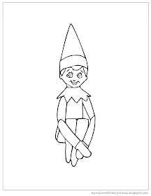 Free elf on the Shelf coloring page for Christmas