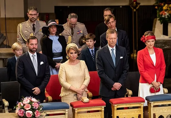 Grand Duchess Maria Teresa, Hereditary Grand Duchess Stéphanie, Princess Alexandra, Prince Louis, Princes Gabriel and Noah. Princess Stephanie