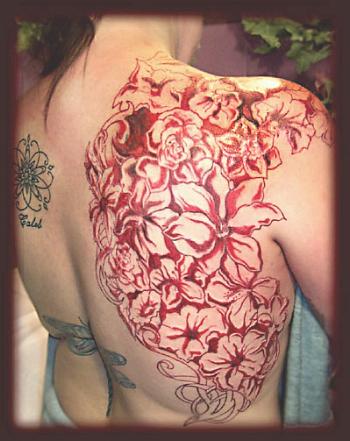 angel tattoo flower