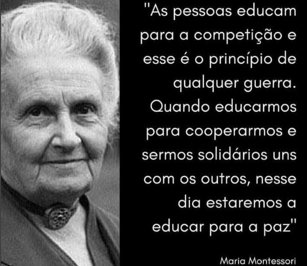 Resultado de imagem para educação para a paz maria montessori