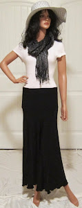 Ladies Classic black stretch knit jersey maxi skirt