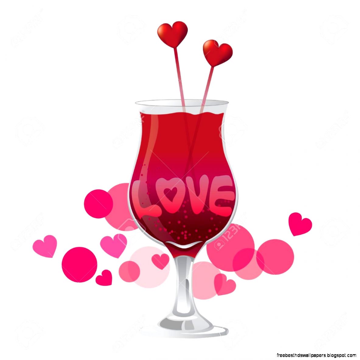 Valentines Day Love Cocktail Royalty Free Cliparts Vectors And