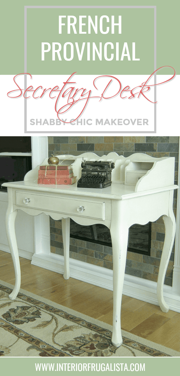 French Provincial Secretary Desk Shabby Chic Makeover The