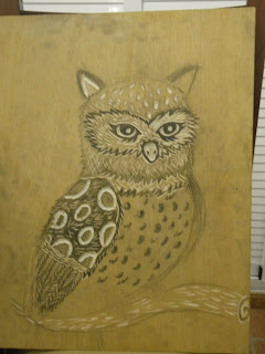 Grabado , Álvaro Nicolás Pérez Jiménez: "Búho Nocturno" (Fabriano)