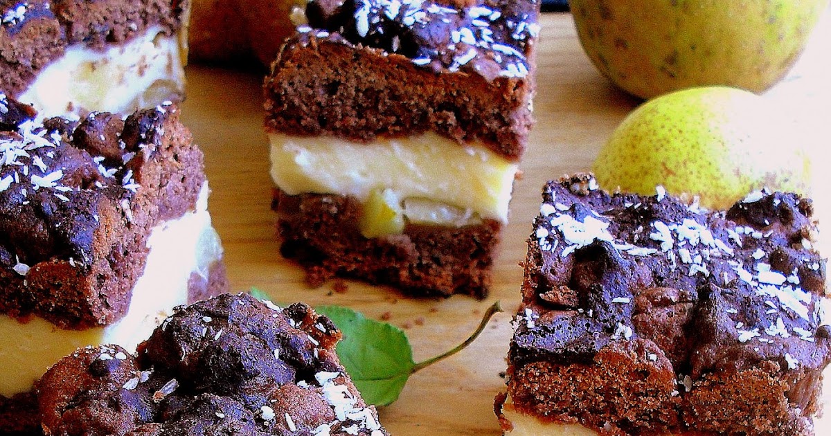 Ciasto z gruszkami i budyniem / Chocolate pudding cake with pears