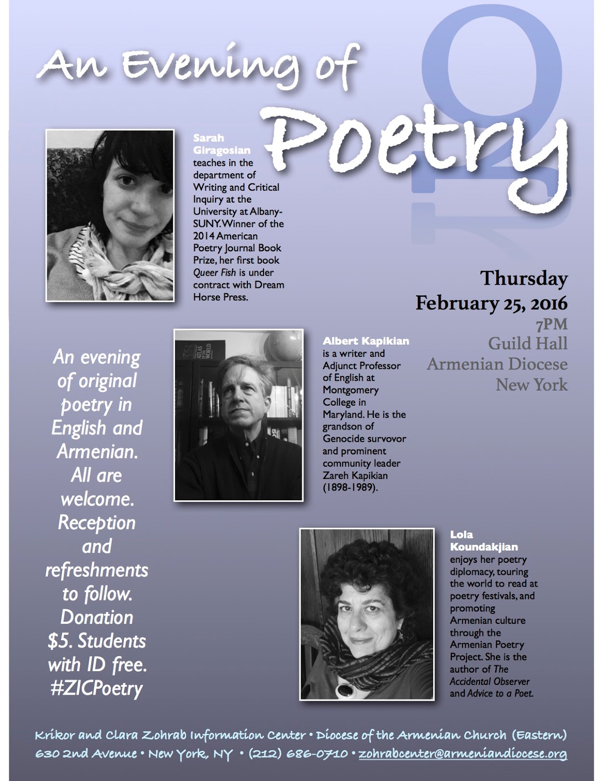 ARMENIAN POETRY PROJECT February 2016