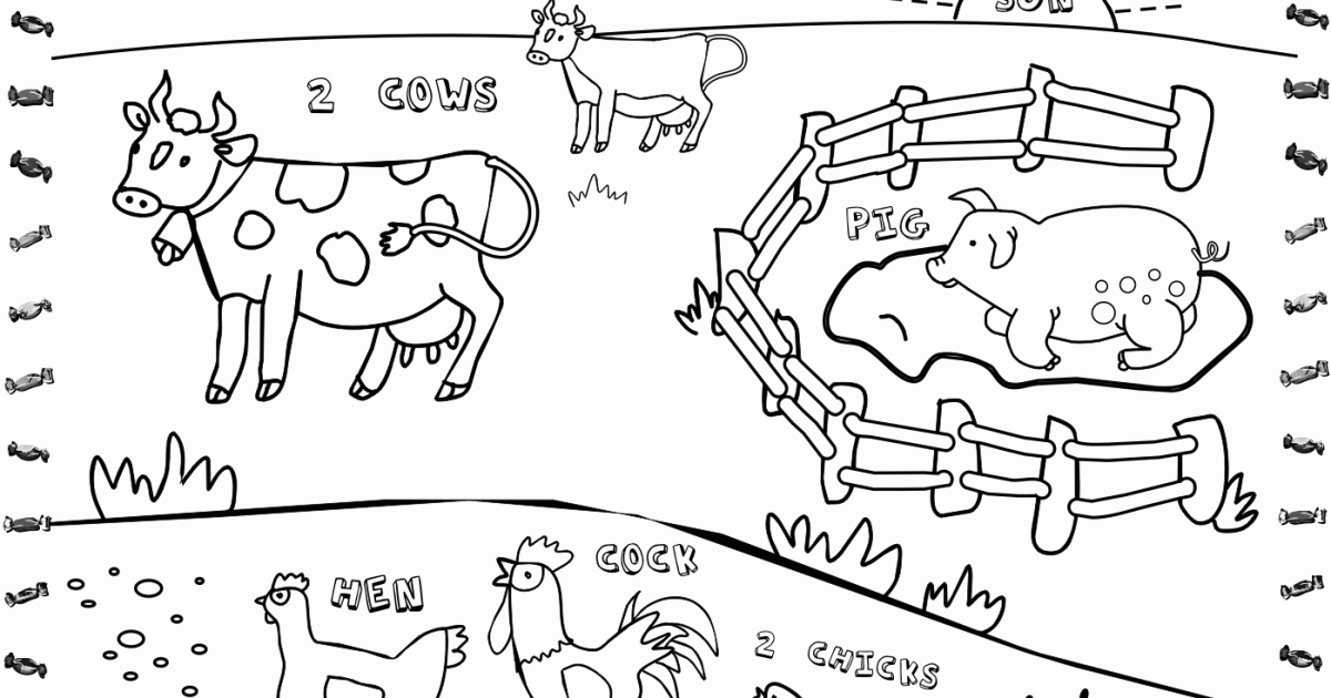 Farm Animal Coloring Page Kindergarten : Farm Coloring Pages Printables