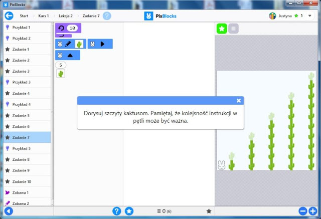 Pixblocks Kurs 1 Lekcja 4 Zadanie 1 TIKowy Belfer: PixBlocks - programowanie nie jest trudne...