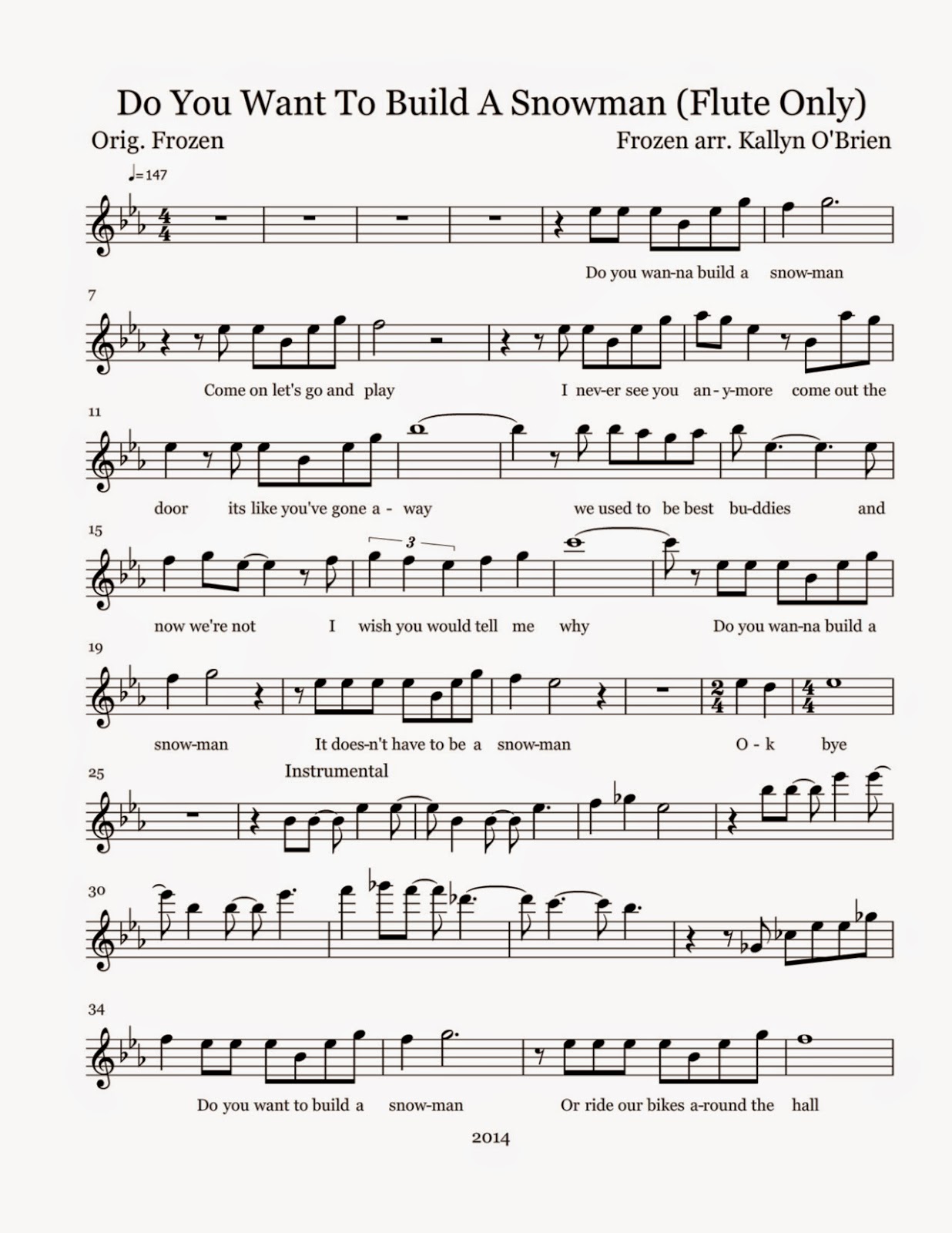Do You Want to Build a Snowman? - from Frozen (Sheet Music) Disney
