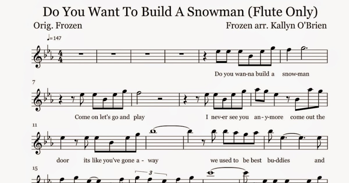Flute Sheet Music: Do You Want To Build A Snowman - Disney (Sheet