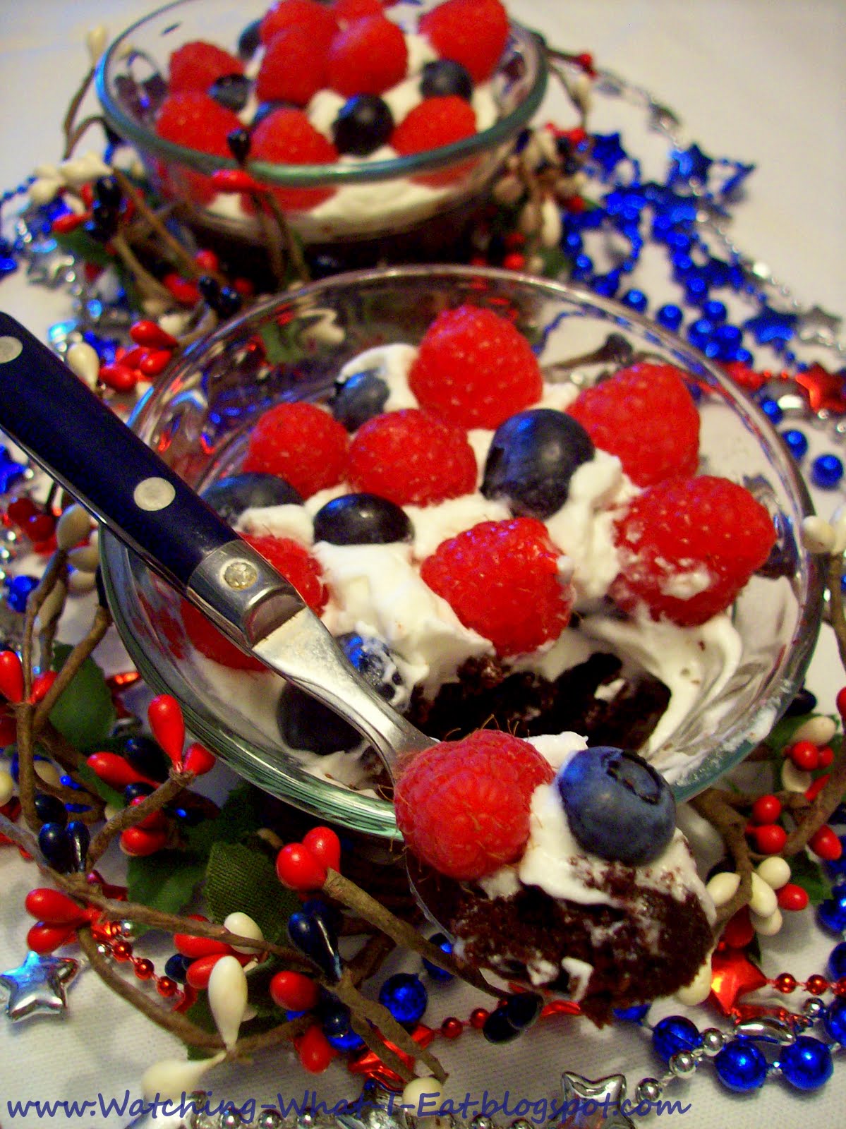 Watching What I Eat Guiltless Patriotic Fat Free Brownie Supreme with