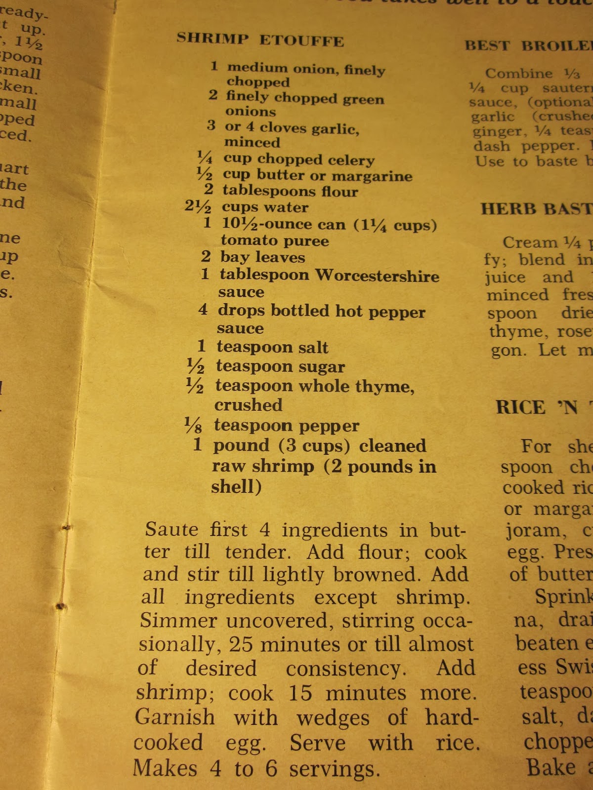 Grandma's Vintage Recipes: SHRIMP ETOUFFE