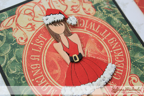 Naughty or Nice Nutting Doll Christmas Card by Juliana Michaels detail
