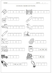 Hipótese de Escrita Silábica Alfabética - Escreva o nome da figura 1