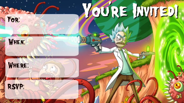 Musings Of An Average Mom Rick And Morty Invitations Part Two