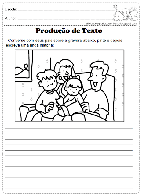 Atividades de produção de texto para o 1°, 2° e 3° ano do ensino fundamental, com tirinhas, figuras e imagens bem criativas para o desenvolvimento do estudante, todas as atividades de produção de texto estão disponíveis para baixar e imprimir, podendo ser utilizada em casa ou na turma.