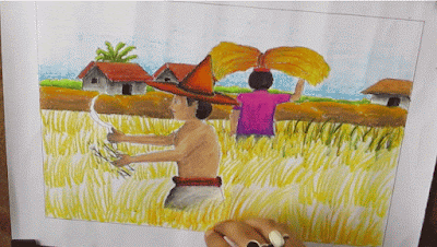 Menggambar pemandangan desa Cara menggambar pemandangan desa
