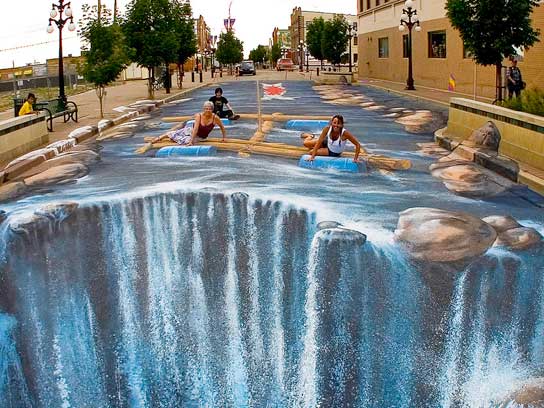 3d street arts waterfall
