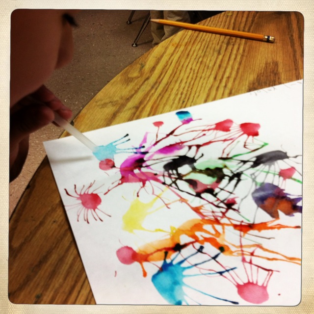 ChumleyScobey Art Room: Blow Painting Aliens