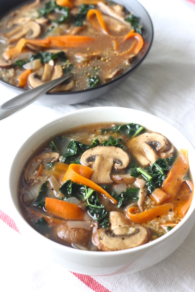 Five-Spice Quinoa Soup with Mushrooms & Kale by SeasonWithSpice.com