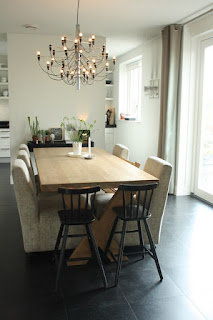 Colorful Upholstered Dining Chairs for Your Dining Room Contemporary Dining Room Design with Wooden Table and Simple Upholstered Dining Chairs under the Wide Chandelier