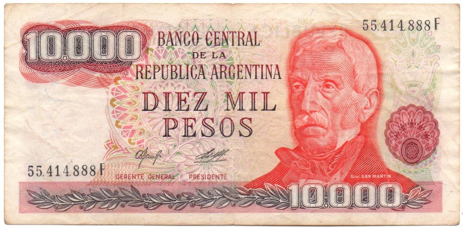 BILLETES DEL MUNDO Argentina / B.C.R.A / Pesos Ley 18.188
