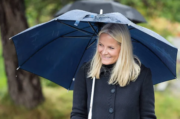 Crown Prince Haakon of Norway and Crown Princess Mette-Marit of Norway arrive in Kolbotn