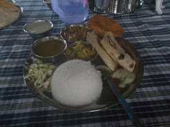 Delicious Goan Vegetarian thali at " Dudhsagar Riverside Guesthouse " in Kulem.