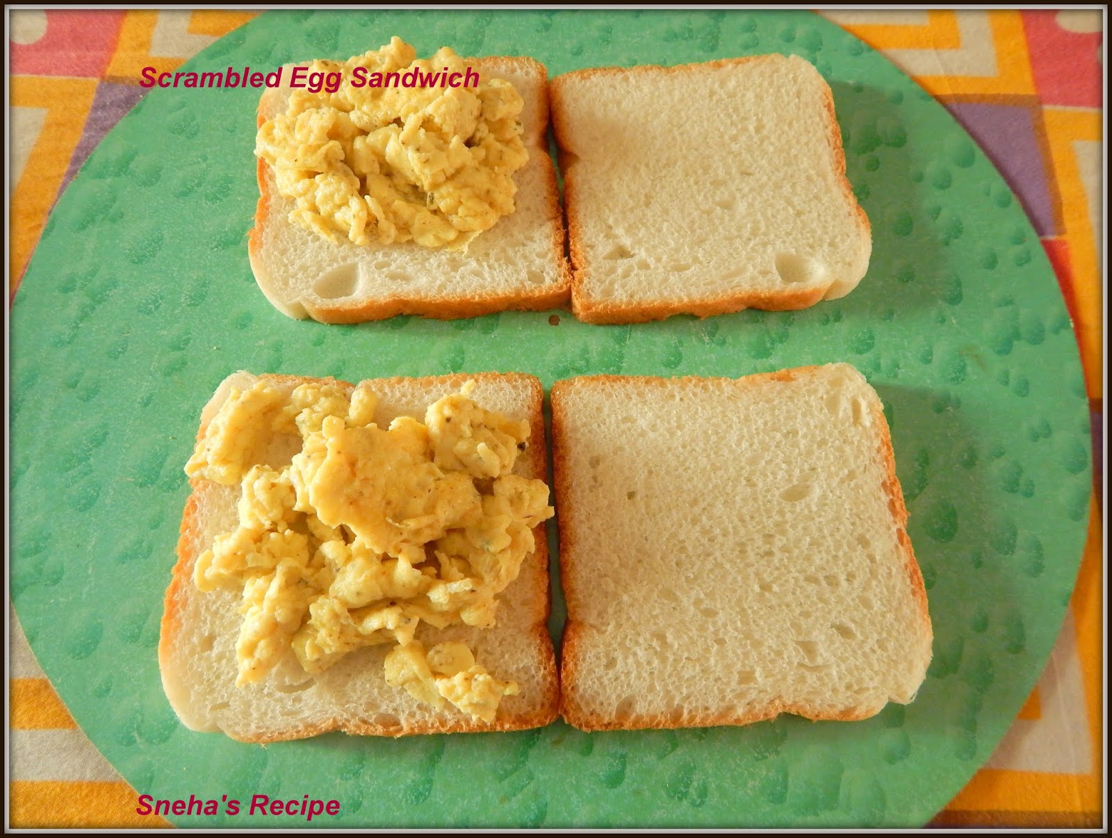 Scrambled Egg Sandwich#Foodieextravaganza - Sneha's Recipe