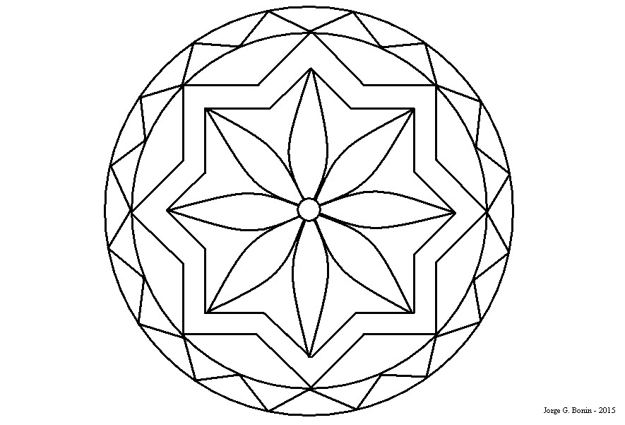 arte no paint desenho para colorir rosácea estrelas flor