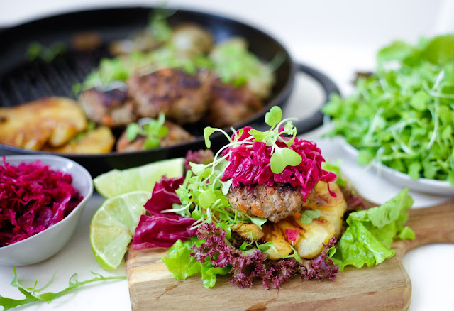 Paleo Mini Burgers with Caramelised Balsamic Onions