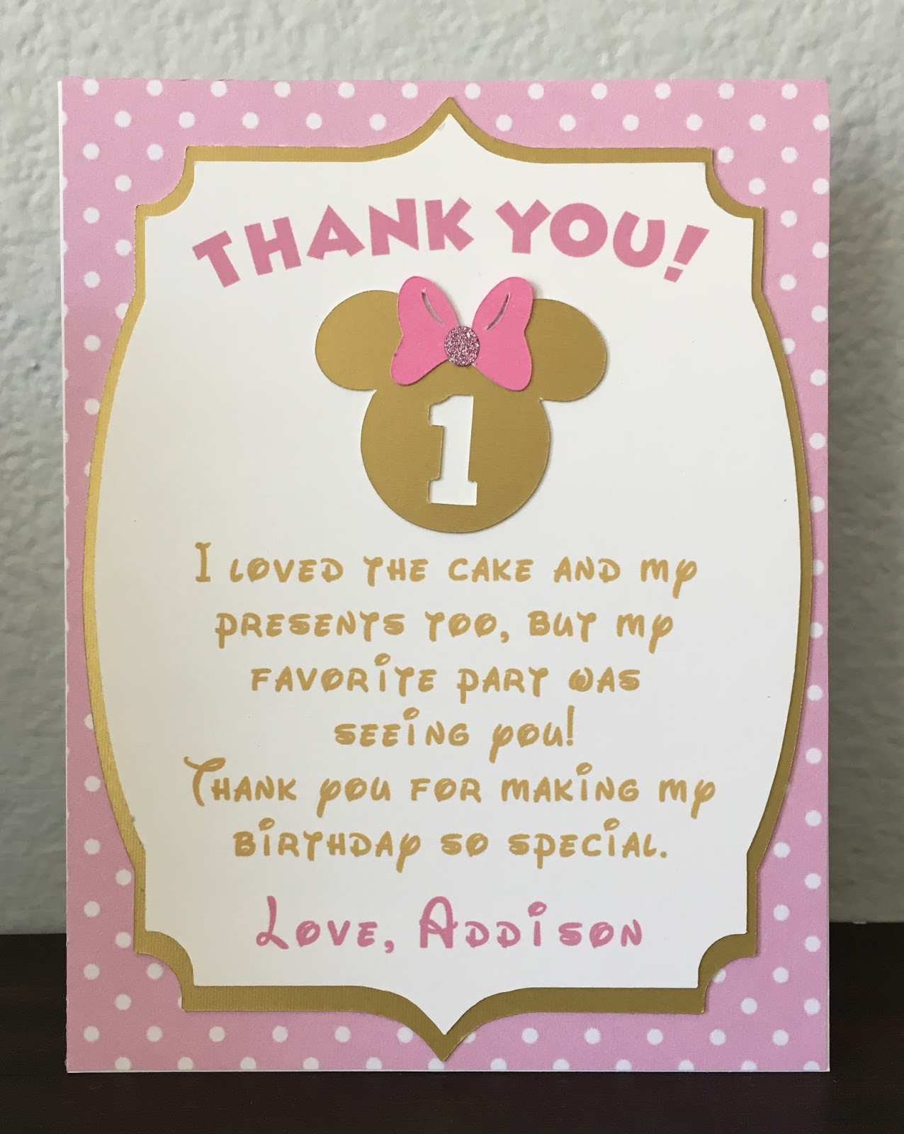 Scrap ali Ever After Disney Minnie Mouse Pink Gold Birthday Thank Scrap ali Ever After Disney Minnie Mouse Pink Gold Birthday Thank